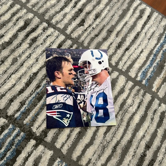 Tom Brady Peyton Manning autographed 8 x 10 photo - Picture 1 of 1